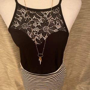 Stella & Dot gold long layering necklace